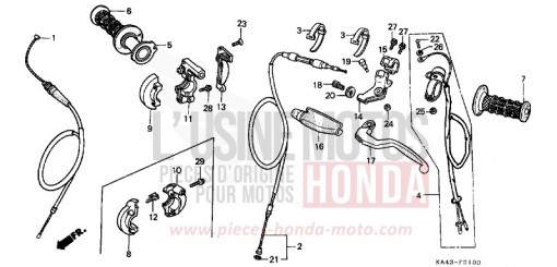 HANDLE LEVER/SWITCH/ CABLE CR250RH de 1987